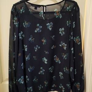 Zac & Rachel Navy Floral Blouse